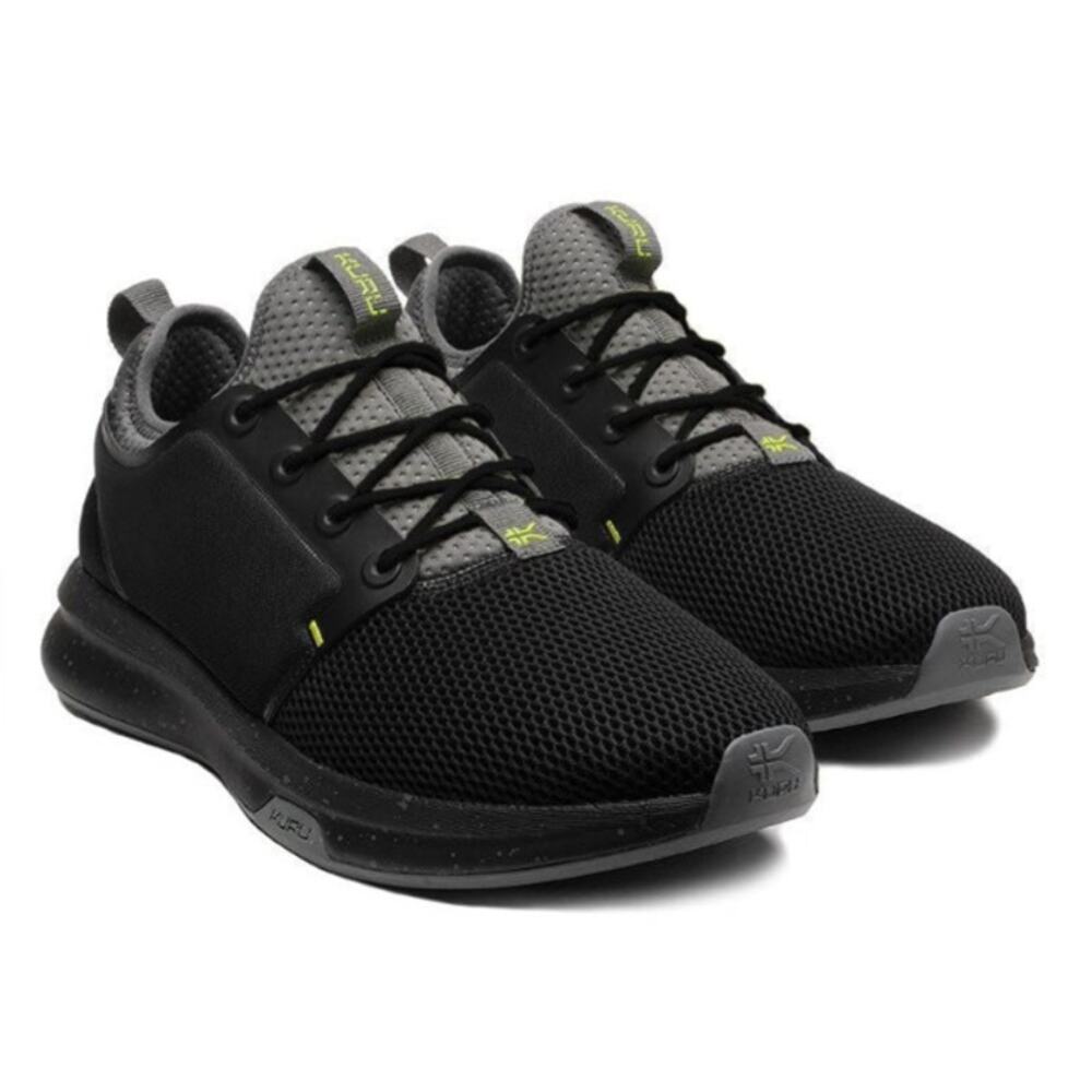 KURU Mens Atom Walking Sneakers US 13 Wide EU 47 Black Grey EUC